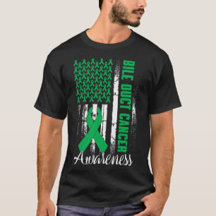 Gallenwegskrebs-Bewusstsein Kelly Green Ribbon US  T-Shirt