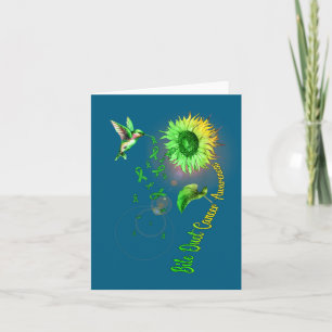 Gallenwegskrebs Sonnenblume Kolibri Kunstwerk Karte