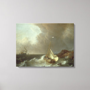Galleon in den stürmischen Meeren Leinwanddruck