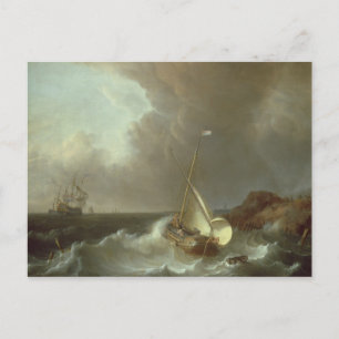 Galleon in der Sturmsee Postkarte