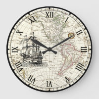 Galleon Segelschiff ~ 1789 Western Hemisphere Kart