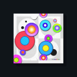 Gallery Wrap CANVAS DRUCKEN VON Pop Art CIRCLES Leinwanddruck<br><div class="desc">Ein Regenbogen der farbenfrohen Kreise vor einem mehrfarbigen grauen Hintergrund verleiht diesem Design ein Retro-Design,  das aus den sechziger Jahren in einem inspirierten Pop-Art-Look in zeitgenössischem Stil erschien. Voll anpassbar und Set so,  dass Sie es ganz individuell gestalten können.</div>
