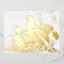 Galli cedroni Oro Foil Carte postale