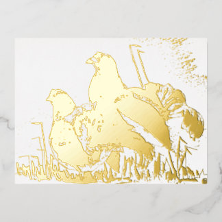 Galli cedroni Oro Foil Carte postale