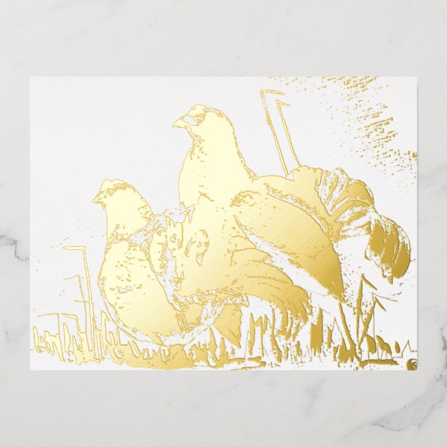 Galli cedroni Oro Foil Carte postale (Recto)