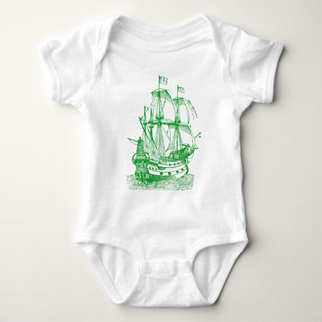 Gallion - Gras grün Baby Strampler (Vorderseite)