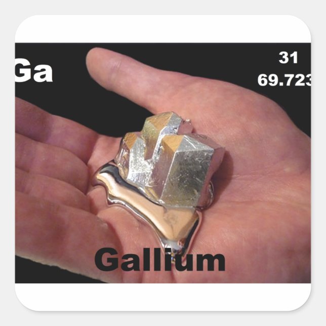 Gallium Quadratischer Aufkleber (Vorderseite)