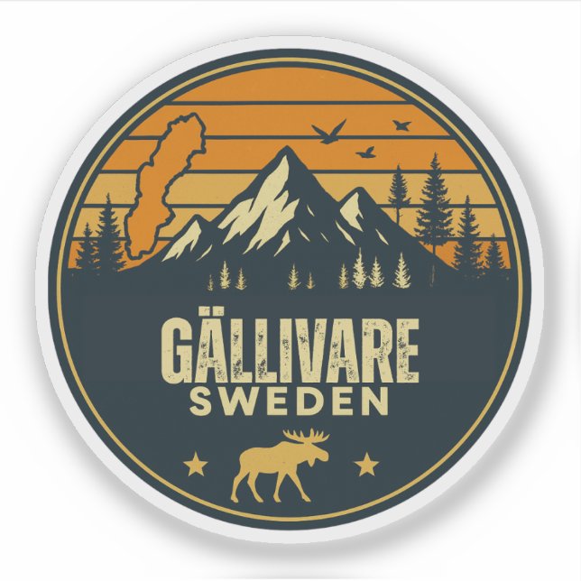 Gällivare, Schweden Schweden Aufkleber (Vorderseite)