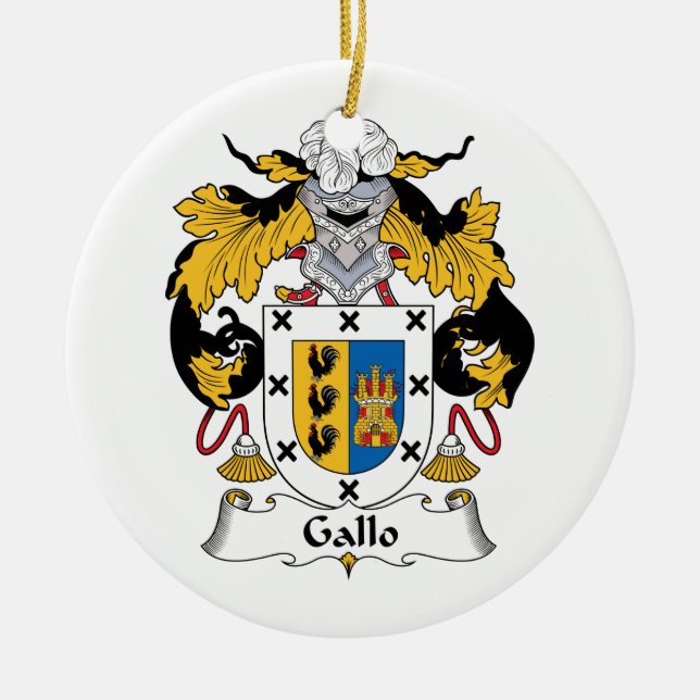 Gallo-Familienwappen Keramikornament (Vorne)