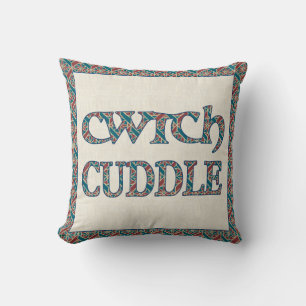 Gallois Coussin ou coussin, bleu, Motif rouge