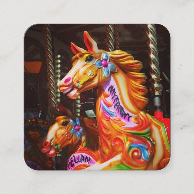 Gallopers (Pferde auf dem Schlachtfeld) Quadratische Visitenkarte (Vorderseite)