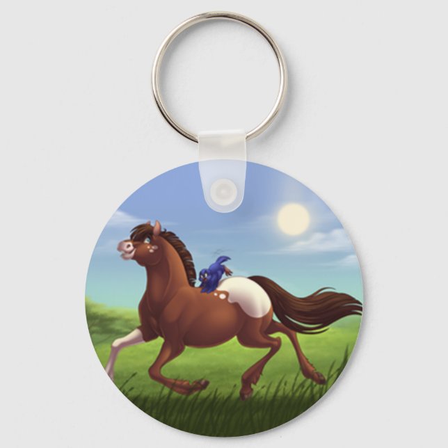 Galloping Appaloosa Pferdewerbung Schlüsselanhänger (Vorderseite)