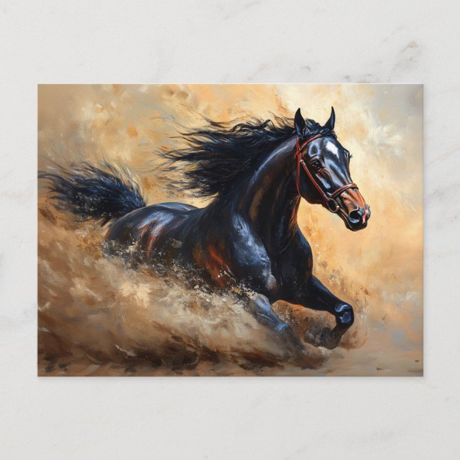 Galloping Arabian Horse Postkarte (Vorderseite)