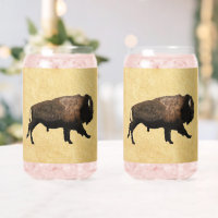 Galloping Bison auf altes Papier
