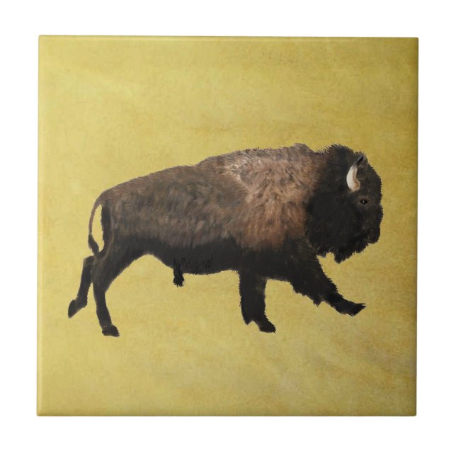 Galloping Bison Fliese (Vorderseite)