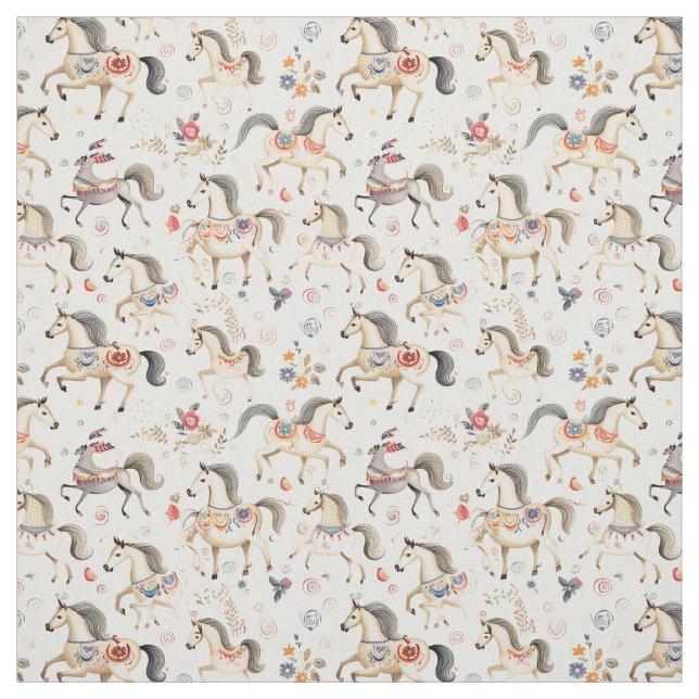 Galloping Carousel: Whimsy Horse Stoff (Muster)