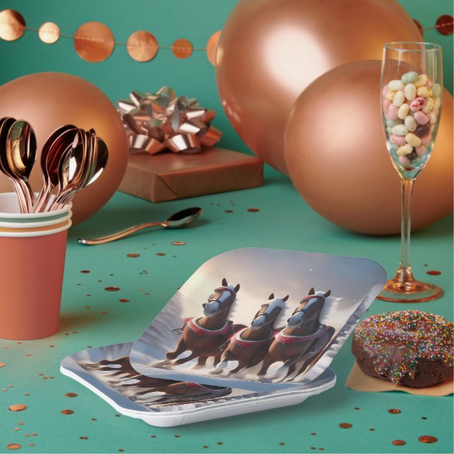 Galloping durch den Schnee: Die magischen Pferde d Pappteller (Multi)