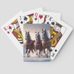Galloping durch den Schnee: Die magischen Pferde d Spielkarten