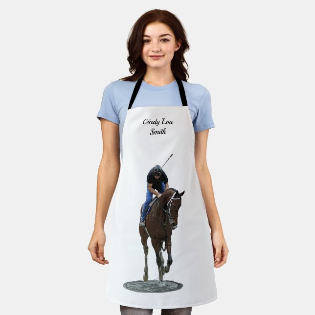 Galloping gedankenvoll Pferd und Reiter Schürze (Getragen)