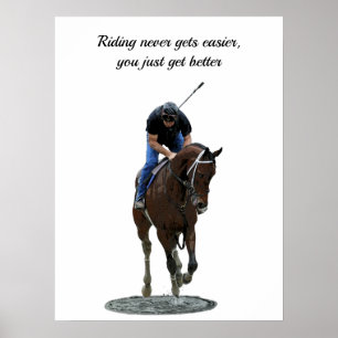 Galloping gedankenvolles Pferd-Rider-Poster Poster