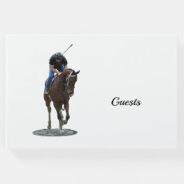 Galloping gedankenvolles Pferd und Rider Gästebuch