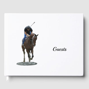 Galloping gedankenvolles Pferd und Rider Gästebuch