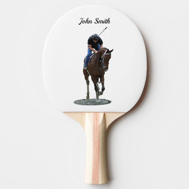 Galloping gepflegten Pferd und Reiter Pong Paddle Tischtennis Schläger (Vorderseite)
