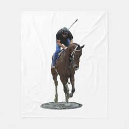 Galloping gepflegten Pferd und Rider Blanket Fleecedecke