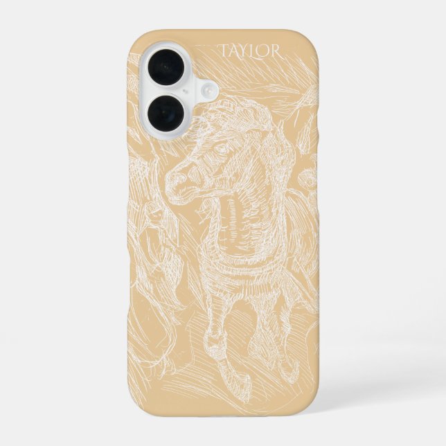 Galloping Horse – Edvard Munch – Personalized  iPhone 16 Hülle (Rückseite)
