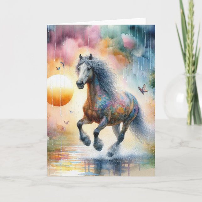 Galloping Horse Watercolor-Jede Anlässe Karte (Vorderseite)