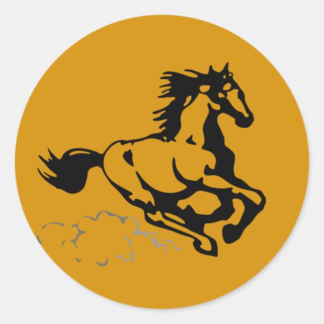 Galloping Horse Wild und frei Runder Aufkleber (Vorderseite)
