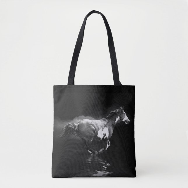Galloping im Stil eines Westerns - Pferd und Rauch Tasche (Vorderseite)