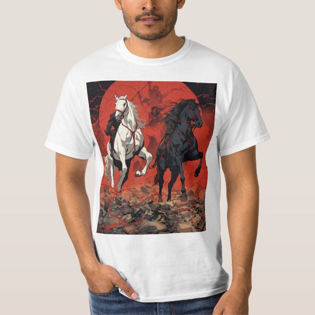 : Galloping Joy: Cartoon Pferde in Motion T - Shir T-Shirt (Vorderseite)