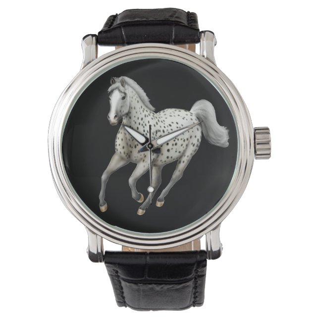 Galloping Leopard Appaloosa Horse Watch Armbanduhr (Vorderseite)