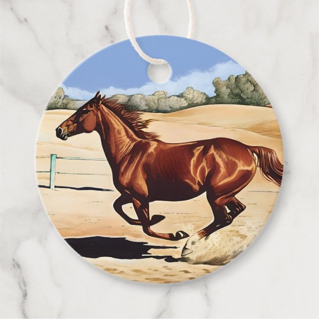 Galloping Mare Gift Tag Geschenkanhänger (Vorderseite)