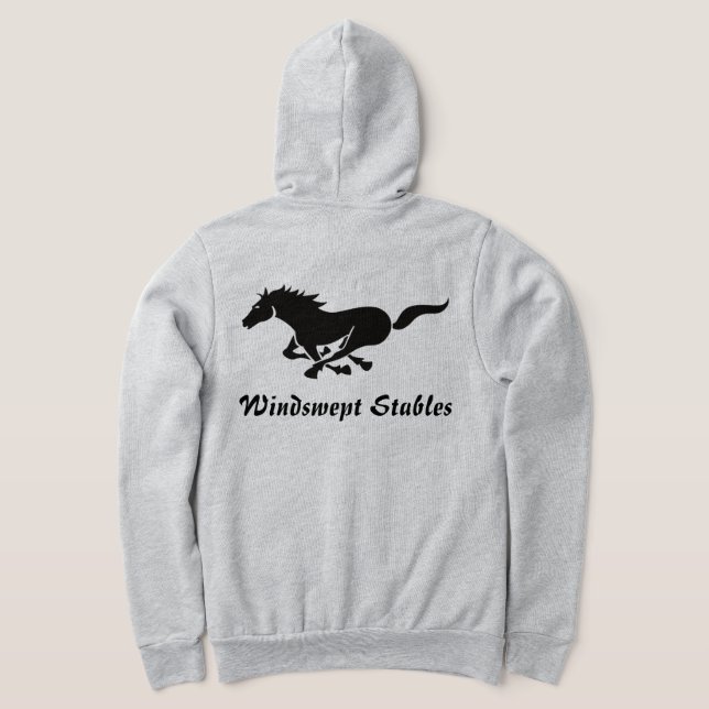 Galloping Pferd Custom Text Reittier Hoodie (AblageHinten)