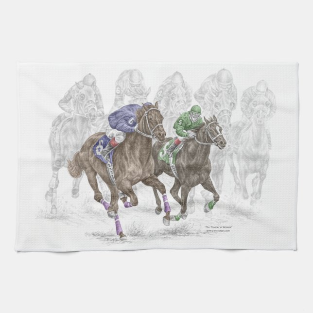 Galloping Race Pferde Geschirrtuch (Horizontal)