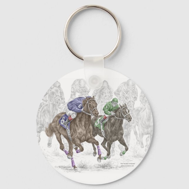 Galloping Race Pferde Schlüsselanhänger (Vorderseite)