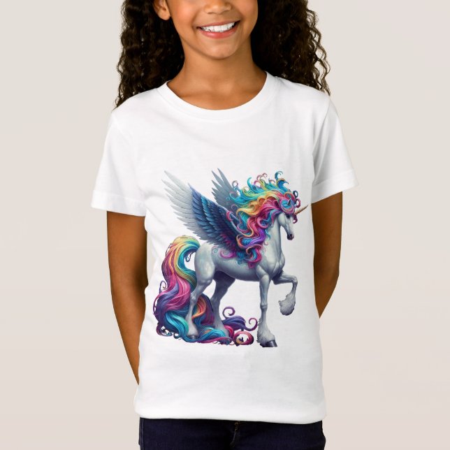 Galloping Rainbow Unicorn T-Shirt (Vorderseite)