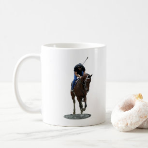 Galloping Thoroughbred Horse Et Rider Coffee Mug