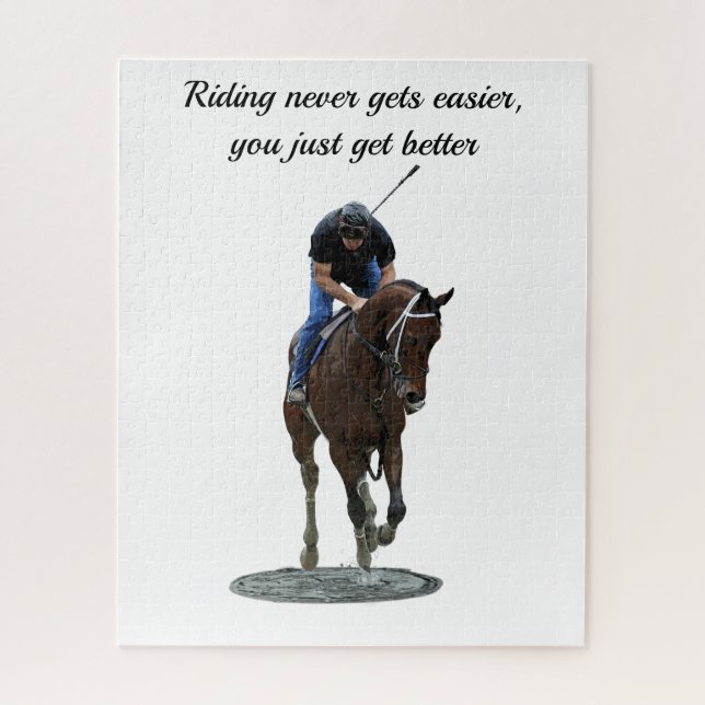 Galloping Thoroughbred Horse Et Rider Puzzle (Vertical)