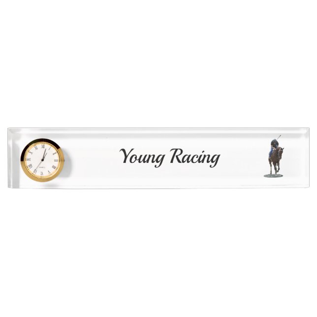 Galloping Thorrred Horse Desk Namplate Namensplakette (Vorderseite)