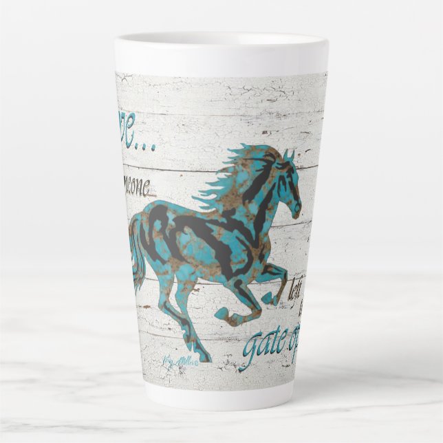 Galloping Turquoise Horse Milchtasse (Vorderseite)