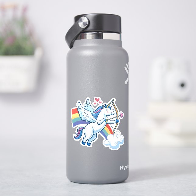 Galloping Unicorn Cupid’s Love Magic  Aufkleber (HydroFlask)