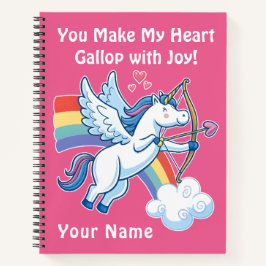 Galloping Unicorn Cupid’s Love Magic  Notizbuch