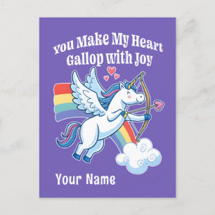 Galloping Unicorn Cupid’s Love Magic Postkarte