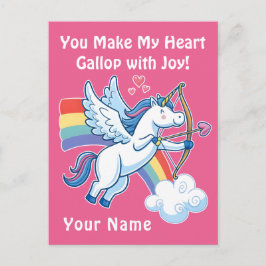 Galloping Unicorn Cupid’s Love Magic  Postkarte