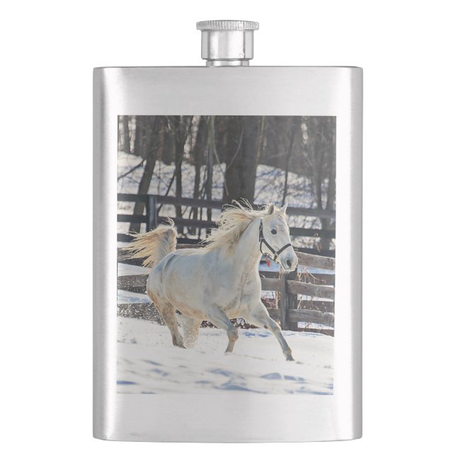 Galloping White Horse Flachmann (Vorderseite)