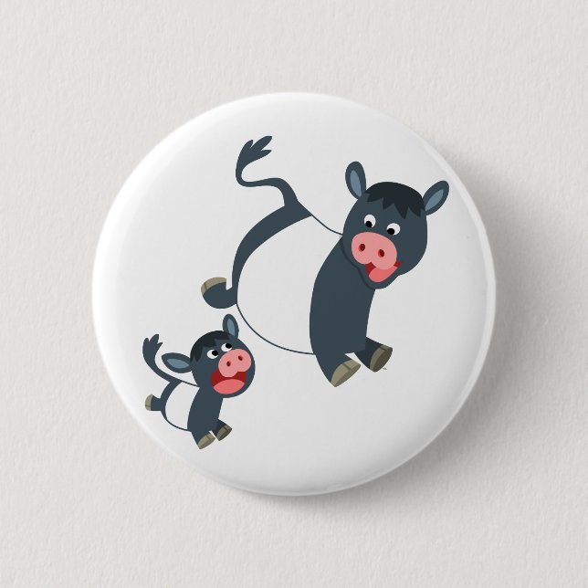 Galloway Cow & Calf Button Abzeichen spielen (Vorderseite)
