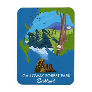 Galloway Forest Park Schottland Karte Magnet